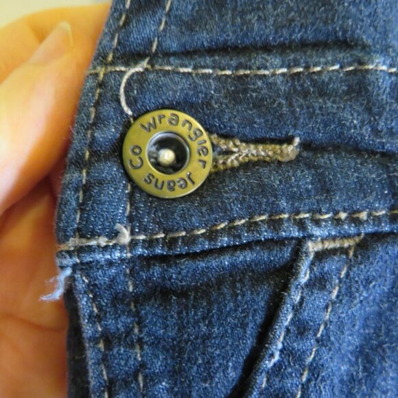 Baby Wrangler Jeans Blue Jean Overalls 0-3mts working pockets metal hardware - Picture 7 of 11